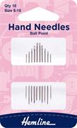 Ballpoint Hand Needle, Size 5-10, 10 pack
